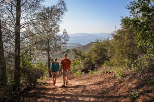 Hiking on Mount Konocti in Lake County, California.