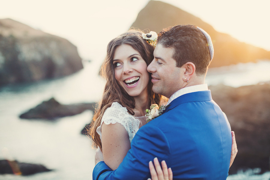 Bride and Groom at Little River Inn